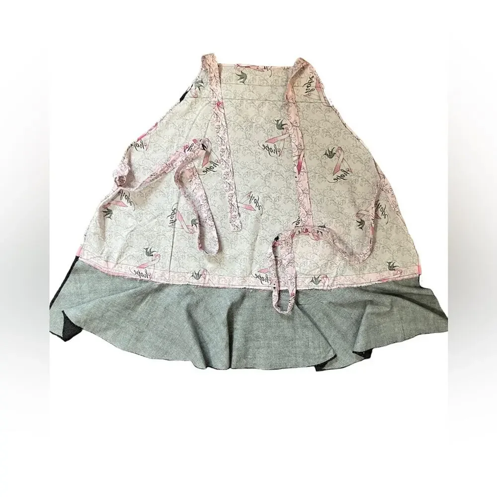 Chic Pink and Black Kitchen Apron Cancer Awareness